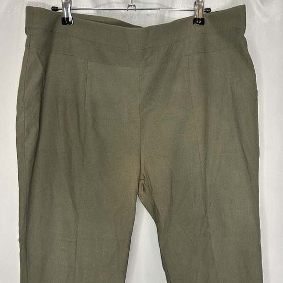 Simply Vera Wang Ankle Pants Womens Sz 1X Olive Green Pull On Stretch - Picture 2 of 11
